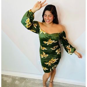 Velvet Emerald green dress